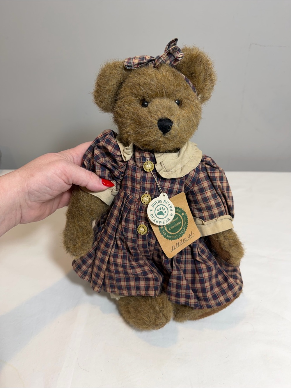 Boyds Bears Eugenia (#9120) with hang tag and original clothing and hair bow
